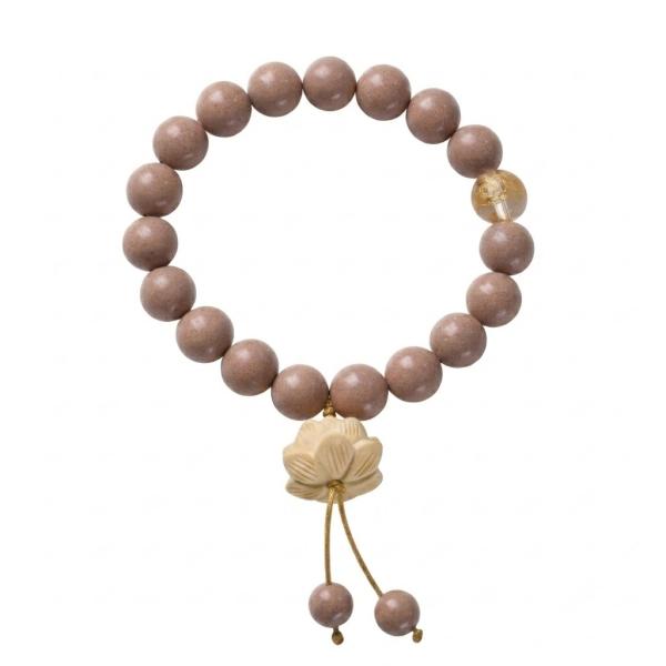 White Ambergris & Carved Lotus Abundance Bracelet
