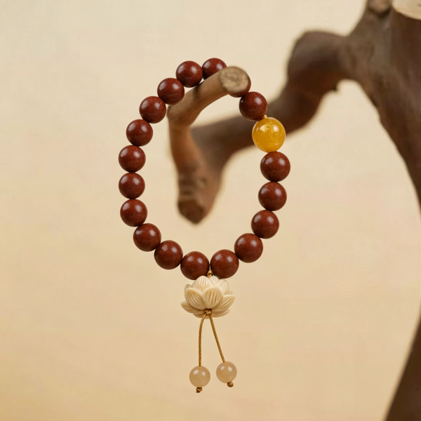 Gardenia Herbal & Carved Lotus Abundance Bracelet