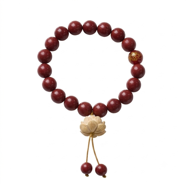 Rose Herbal & Carved Lotus Abundance Bracelet