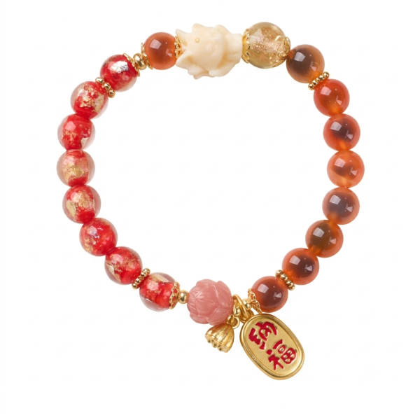 The Fire Element: Red Lotus & Gold Fortune Charm