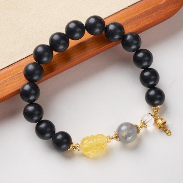 The Water Element: Black Ambergris Aromatherapy & Citrine Wealth Bracelet