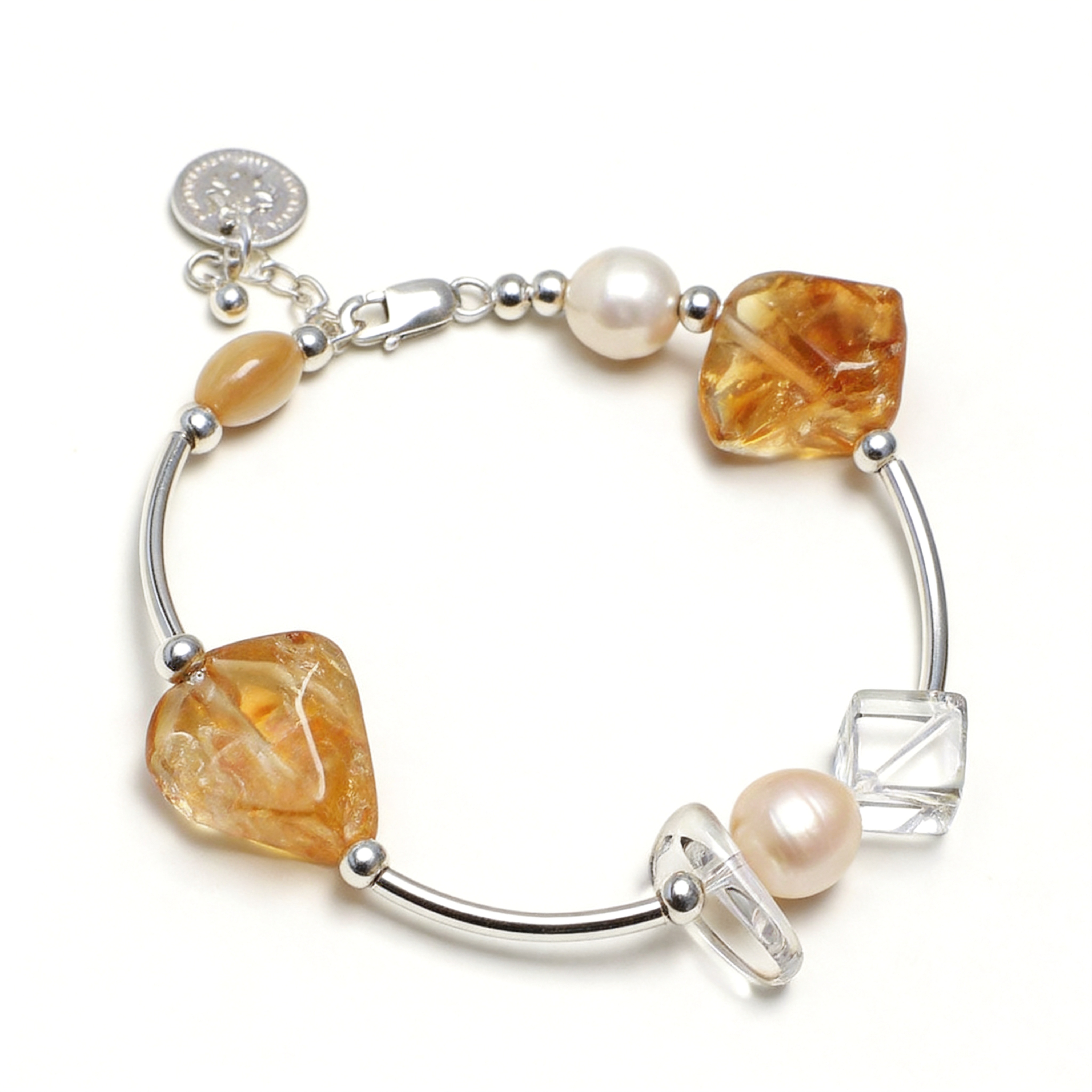 Raw Citrine & Sterling Silver “Abundance” Bracelet